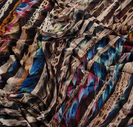 Viskózovej úplet zvierací motív / pávie perá