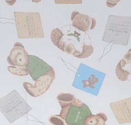 Látka záclona + závěs motiv medvídek velký