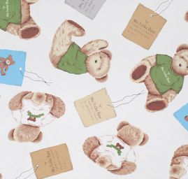 Látka záves + záclona motív medvedík veľký