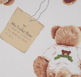 Látka záves + záclona motív medvedík veľký