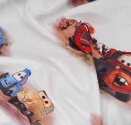 Látka záves + záclona motív autíčka