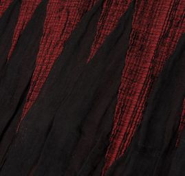 Taft kupón tvarovaný kraj starorůžová/černá