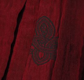 Taft kupón výšivka tvarovaný kraj bordó/černá