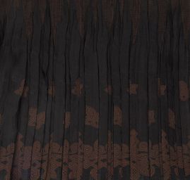 Taft kupón výšivka tvarovaný kraj tmavě hnědá/černá