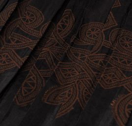 Taft kupón výšivka tvarovaný kraj tmavě hnědá/černá