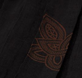 Taft kupón výšivka tvarovaný kraj tmavě hnědá/černá