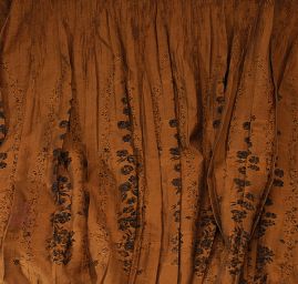 Taft kupón výšivka tvarovaný kraj zlatohnědá/černá