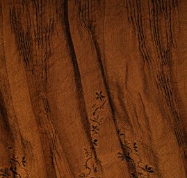 Taft kupón výšivka tvarovaný kraj zlatohnědá/černá