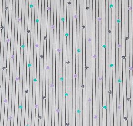 Bavlněná látka vzor srdíček na černobílem proužku