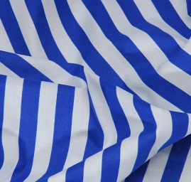 Bavlněná látka široký proužek modrý