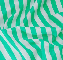 Bavlněná látka široký proužek zelený