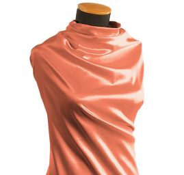 Satén pružný sytě lososový
