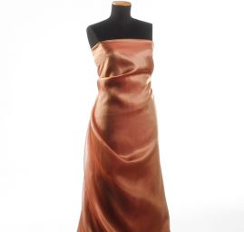 Organza hladká lesklá šanžán zlatohnědá