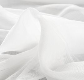 Hedvábný mušelín plise slonová kost