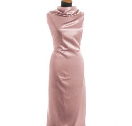 Pružný satén šedo-starorůžový