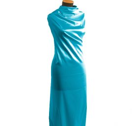 Pružný satén modrý