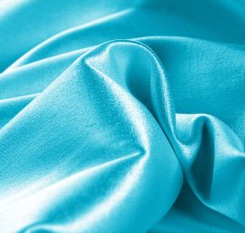 Pružný satén modrý