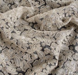 Krajka na tylu květy slonová kost/béžová