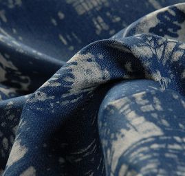 Riflovina nevšední tisk modrá 