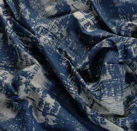 Riflovina nevšední tisk modrá 