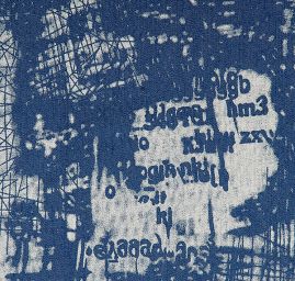 Riflovina nevšední tisk modrá 