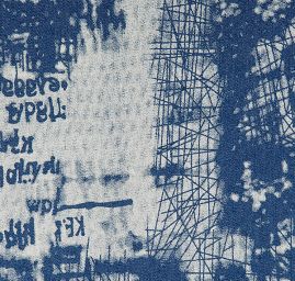 Riflovina nevšední tisk modrá 