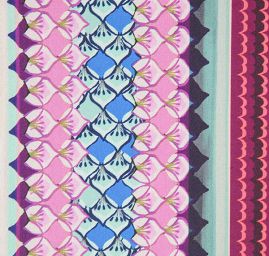 Saténová látka tisk imitace hedvábí geometrický vzor