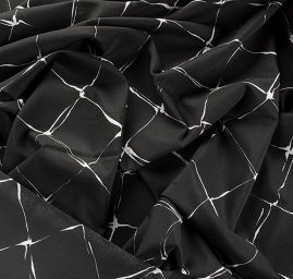 Látka na šaty imitace hedvábí černá 