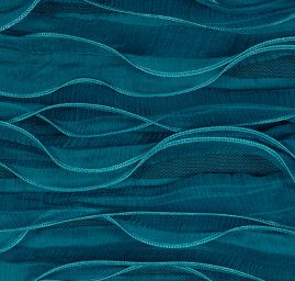 Efektní tyl s volány tyrkysové barvy