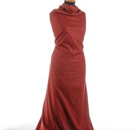 Vlněná pletenina s příměsí lamí vlny hnědovínová 