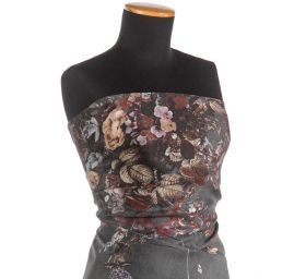 Hedvábí šatové šedočerné