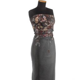 Hedvábí šatové šedočerné