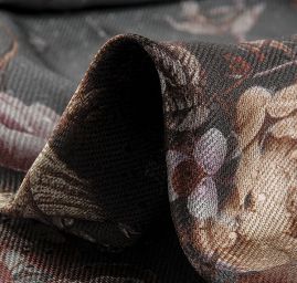 Hedvábí šatové šedočerné