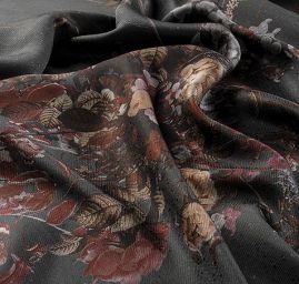 Hedvábí šatové šedočerné