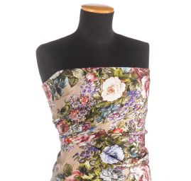 Hedvábí šatové béžové