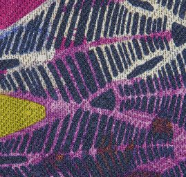 Hedvábí šatové abstraktní květinový motiv