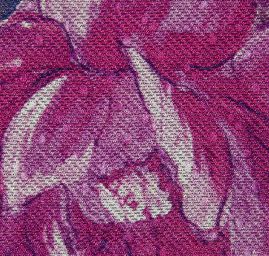 Hedvábí šatové abstraktní květinový motiv