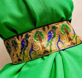 Len jemný středně silný ostře zelený