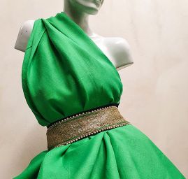 Len jemný středně silný ostře zelený