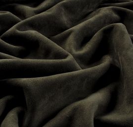 Imitace kožešiny/kůže jelenice oboustranná tm.zelená