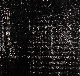 Imitace kožešiny černá s aplikací lesklých střípků