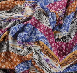 Viskozová šatová látka etno vzor