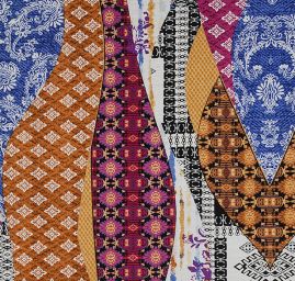 Viskozová šatová látka etno vzor