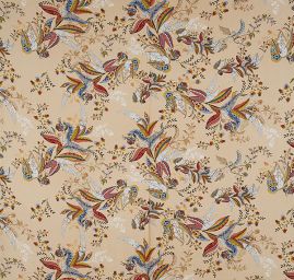 Viskozová šatová látka etno květinový vzor