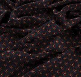 Visozová šatová látka drobný květinový vzor modrá