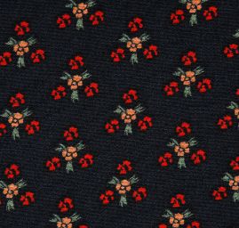 Visozová šatová látka drobný květinový vzor modrá