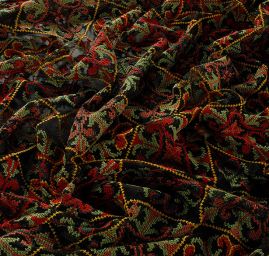 Tyl výšivka barevné čtverce ornamentální vzor