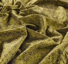 Hedvábný brokát šanžán jemné květy