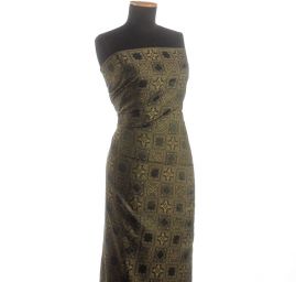 Hedvábný brokát šanžán geometrický vzor II.jakost