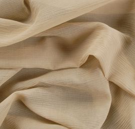 Hedvábný mušelín plise béžový